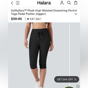 HALARA Classic Black   SoftlyZero  plush paddle pusher joggers